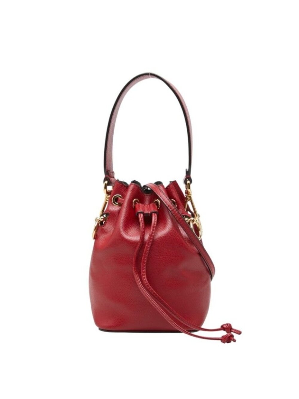 Fendi Mon Tresor Mini Shoulder Bag Red Leather